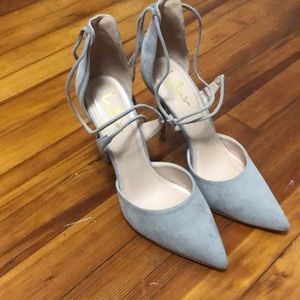Gray tie up heels